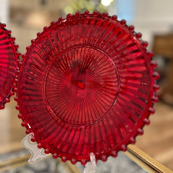 Vintage Red Depression glass plates - Picture 3 of 3